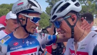 Giro 2024 : 12eme étape : Mirco Maestri et Julian Alaphilippe à l'arrivée