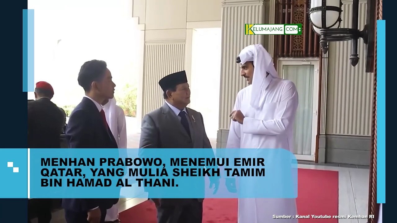 Menhan Prabowo Temui Emir Qatar, Yang Mulia Sheikh Tamim Bin Hamad Al Thani