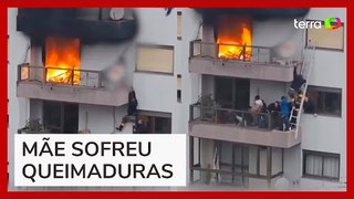 Criança é resgatada de apartamento em chamas no RS; veja vídeo