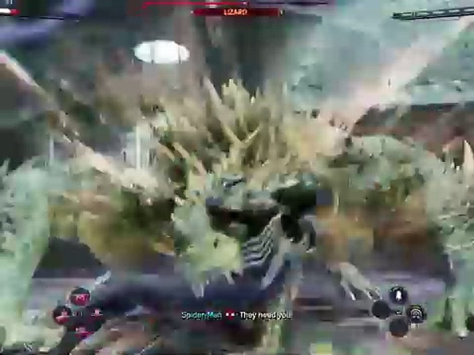 Black Spiderman fights big Lizard