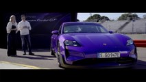 World premiere Porsche Taycan Turbo GT in Laguna Seca