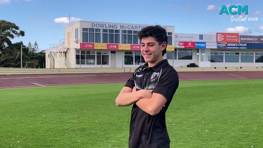Devonport's Jedd Speers has earned a call-up to make his senior NWFL debut in round six of the 2024 season. Video by Katri Strooband and Jacob Bevis