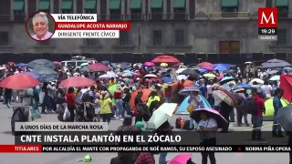 A unos días de la Marcha Rosa, CNTE instala plantón en el Zócalo Capitalino