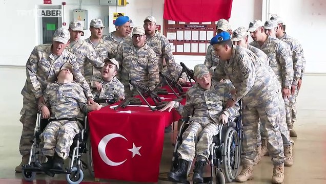 Engelli gençler için temsili askerlik uygulaması yapıldı
