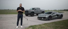 VÍDEO: la Drag Race más loca | Una RAM TRX de 900 CV vs un Chevrolet Corvette C8 Z06