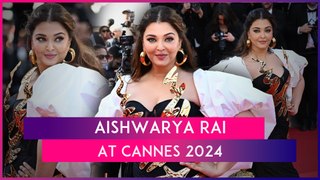 Cannes 2024: 'Injured' Aishwarya Rai Bachchan Dazzles In Falguni Shane Peacock’s Black-Golden Gown
