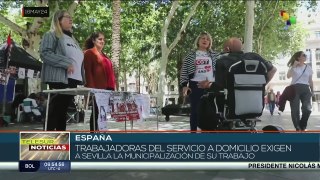 En España trabajadoras del servicio a domicilio exigen a Sevilla la municipalización de su trabajo
