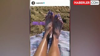 Çağla Şıkel'in ayak videosu sosyal medyada olay oldu