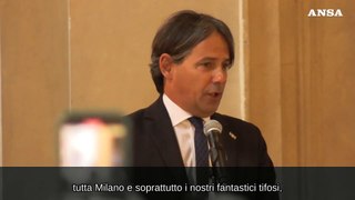 Simone Inzaghi, allenatore dell'Inter alla cerimonia di consegna dell'Ambrogino d'Oro