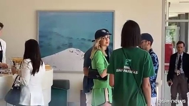 Chiara Ferragni total green agli Internazionali di Roma