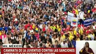 Caracas | Jóvenes realizan caminata contra las sanciones imperiales y en defensa del futuro