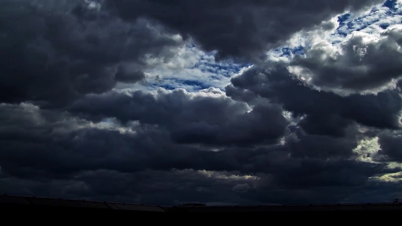 Storm over solar panels