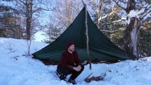3 Days Solo Winter Camping  deep snow no tent below 20C