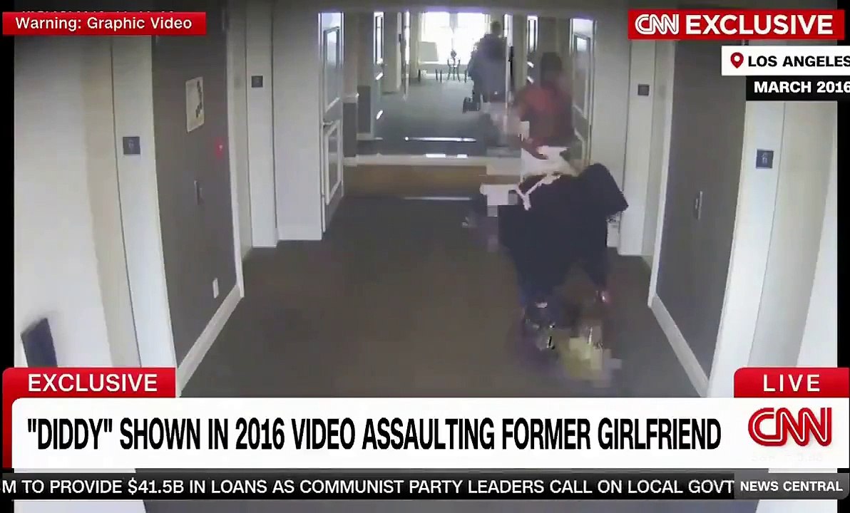 P.Diddy en train d'agresser violemment son ex femme Cassie en 2016
