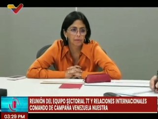 Vpdta. Delcy Rodríguez lidera reunión de trabajo con el Comando de Campaña "Venezuela Nuestra"