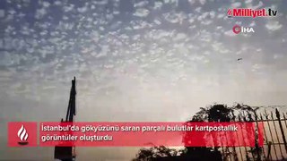 İstanbul'da gökyüzünü saran parçalı bulutlar kartpostallık görüntü oluşturdu