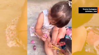 Hulvaton video: Turhamainen kana saa tytöltä kynsien lakkauksen