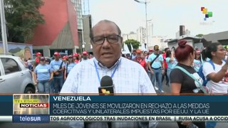 Juventud venezolana se manifiesta por sanciones de EE.UU.