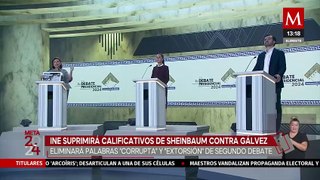 INE eliminará calificativos que usó Sheinbaum contra Gálvez en segundo debate