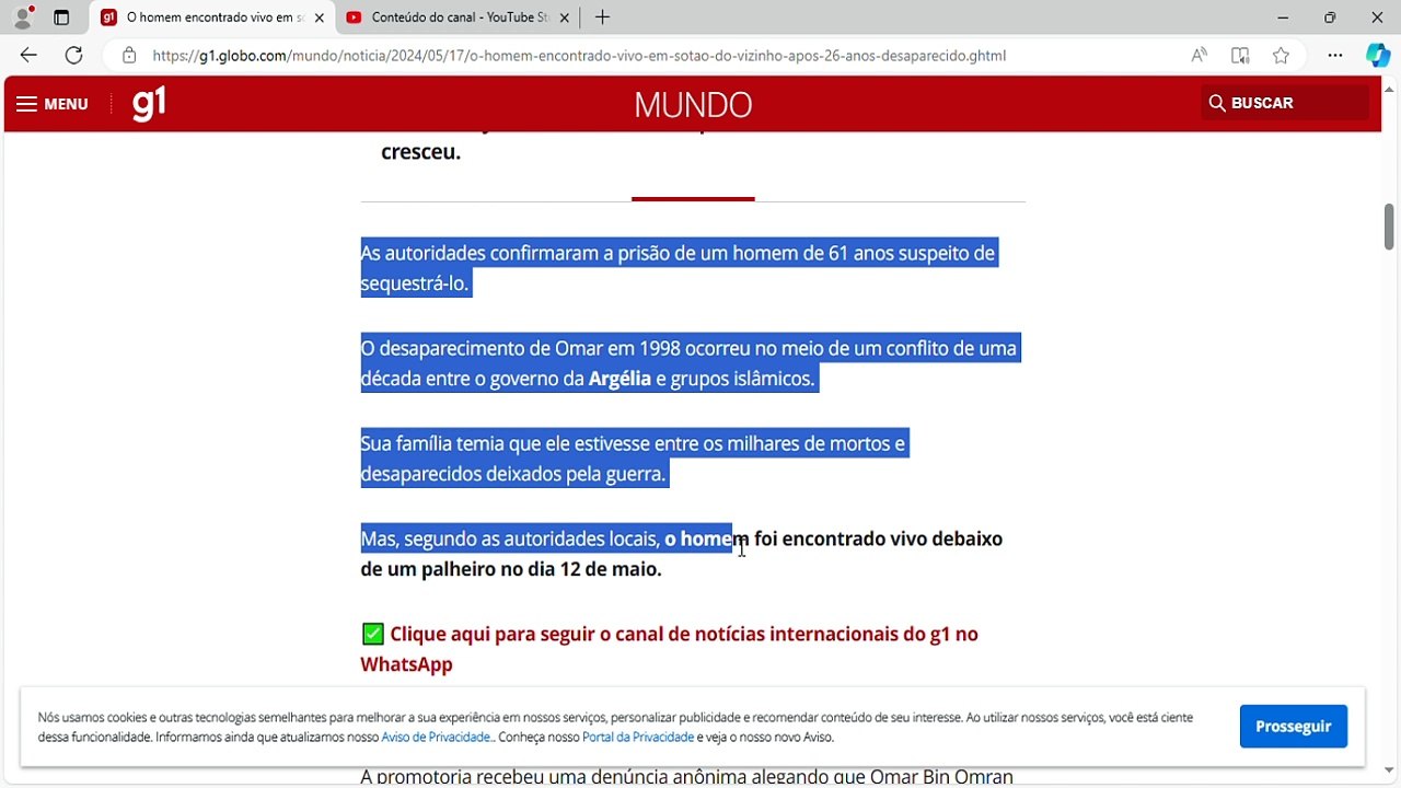 O homem encontrado vivo em sótão do vizinho apó...