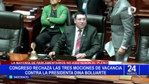 Congreso: rechazan admitir a debate mociones de vacancia contra Dina Boluarte