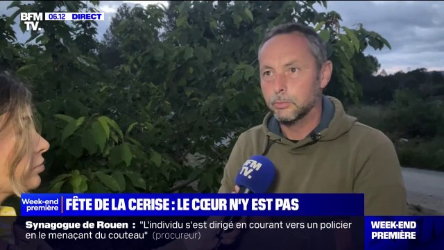 À cause des fortes pluies, ce producteur de cerises des Pyrénées-Orientales accuse de nombreuses pertes