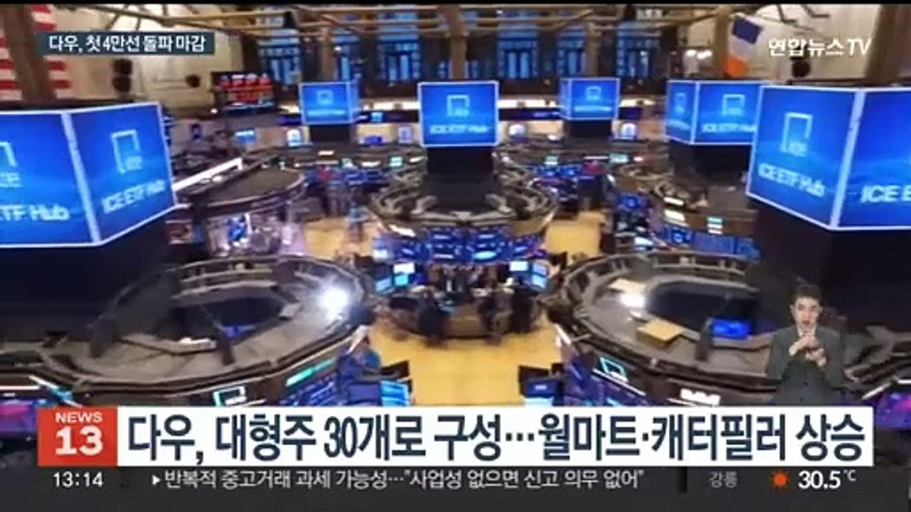 미 다우지수, 사상 첫 4만선 돌파 마감…금값도 상승세