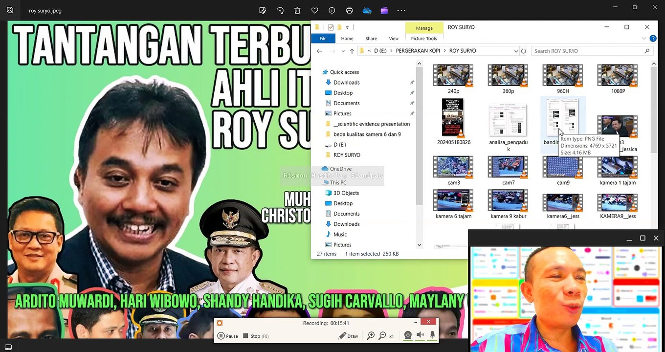 TANTANGAN TERBUKA (LAGI) UNTUK ROY SURYO: PENYESATAN PUBLIK REKAYASA VIDEO CCTV JESSICA WONGSO