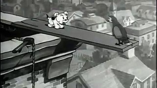 Betty Boop (1936) Training Pigeons, animated cartoon character designed by Grim Natwick at the request of Max Fleischer.