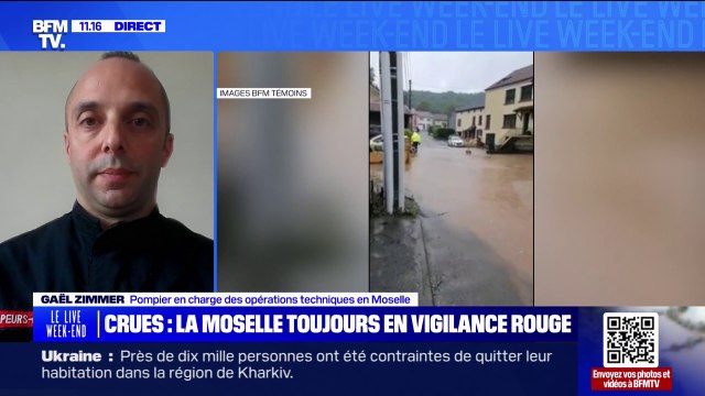 Inondations en Moselle: On a mobilisé 2.400 sapeurs-pompiers professionnels et volontaires de la Moselle assure Gaël Zimmer (pompier en charge des opérations techniques en Moselle)