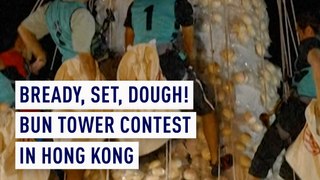 Bready, set, dough! Bun tower contest  in Hong Kong