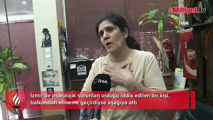 İzmir'de evinden eşyaları fırlatan adam mahalleyi birbirine kattı