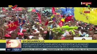 Pueblo venezolano se moviliza en apoyo al pdte. Maduro y en rechazo a las sanciones de EE.UU.