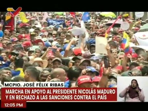 Aragüeños marchan en respaldo al Pdte. Nicolás Maduro y en rechazo a las sanciones de EE.UU.