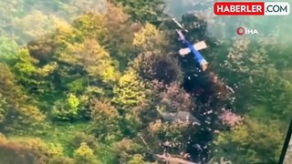 İran Cumhurbaşkanı Reisi'yi taşıyan helikopterin enkazından ilk görüntüler
