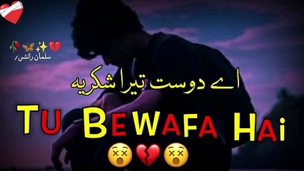 Sad shayari Urdu| Bewafa Dost 