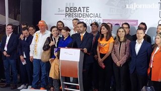 Jorge Álvarez Máynez habla tras el debate presidencial