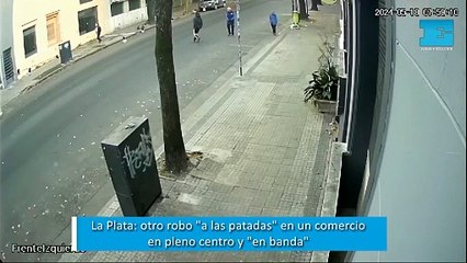 La Plata: otro robo "a las patadas" en un comercio en pleno centro y "en banda"