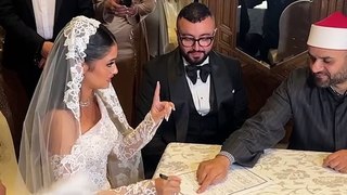 الفنان سامح يسري يحتفل بعقد قران نجلته ليلى لعريسها مهند