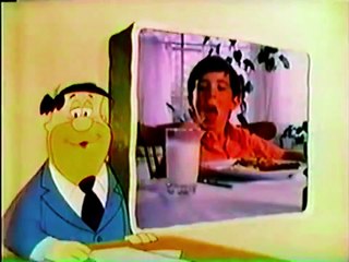 1970s Flintstone vitamins TV commercial - suit wearing Fred Flintstone