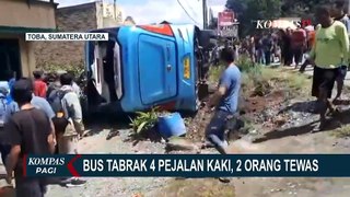 Sopir Ngantuk, Bus Pariwisata Rombongan Jakarta Tabrak 4 Pejalan Kaki, 2 Orang Tewas