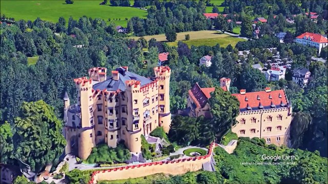 Hohenschwangau Castle German Schloss is a 19th-century palace in southern Germany