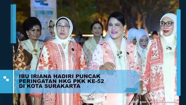 Ibu Iriana Hadiri Puncak Peringatan HKG PKK ke 52 di Kota Surakarta