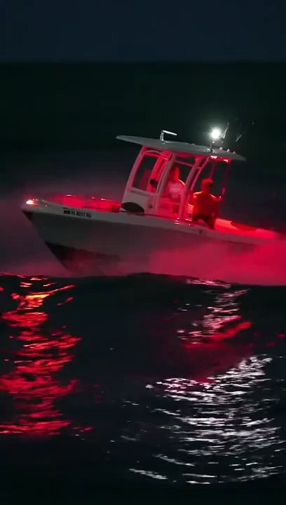 Night splashes at the Haulover Inlet in Miami, Florida