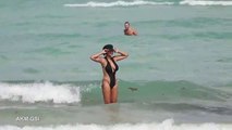ackie Cruz leaves little to the imagination in cutout swimsuit