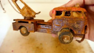 Restoration Abandoned Rusty Mercedes crane truck model