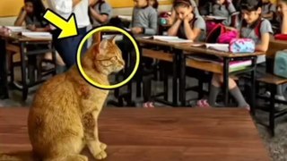 Ce chat se rend tout les jours dans cette classe