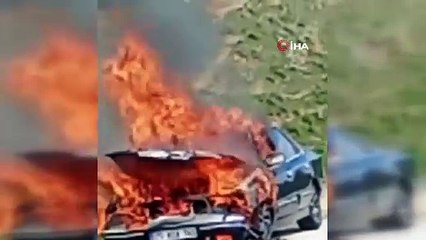 Çatak’ta seyir halindeki otomobil yandı