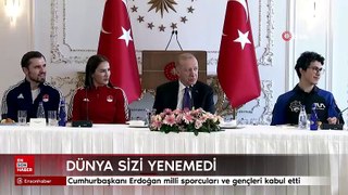 Cumhurbaşkanı Erdoğan milli sporcuları ve gençleri kabul etti