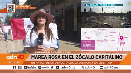 Siguen llegando cientos de personas al zócalo de la CDMX para manifestarse en favor de la democracia